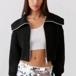 Urban Outfitters Sunny Collared Zip-Up Cardigan